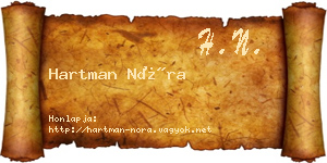 Hartman Nóra névjegykártya