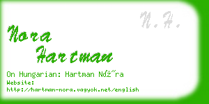 nora hartman business card